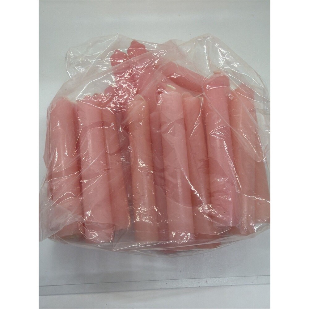 ALTAR CANDLES 1 COLOR 1 1/8"D X 5 1/2" T IN PINK SET OF 25- Great Lot!